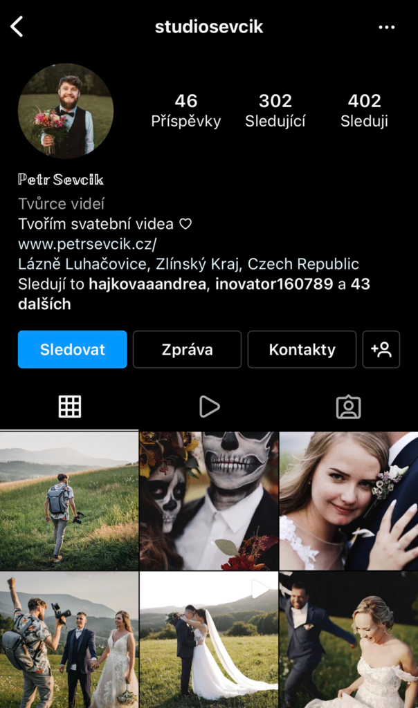 Svatební video - Petr Ševčík - Instagram